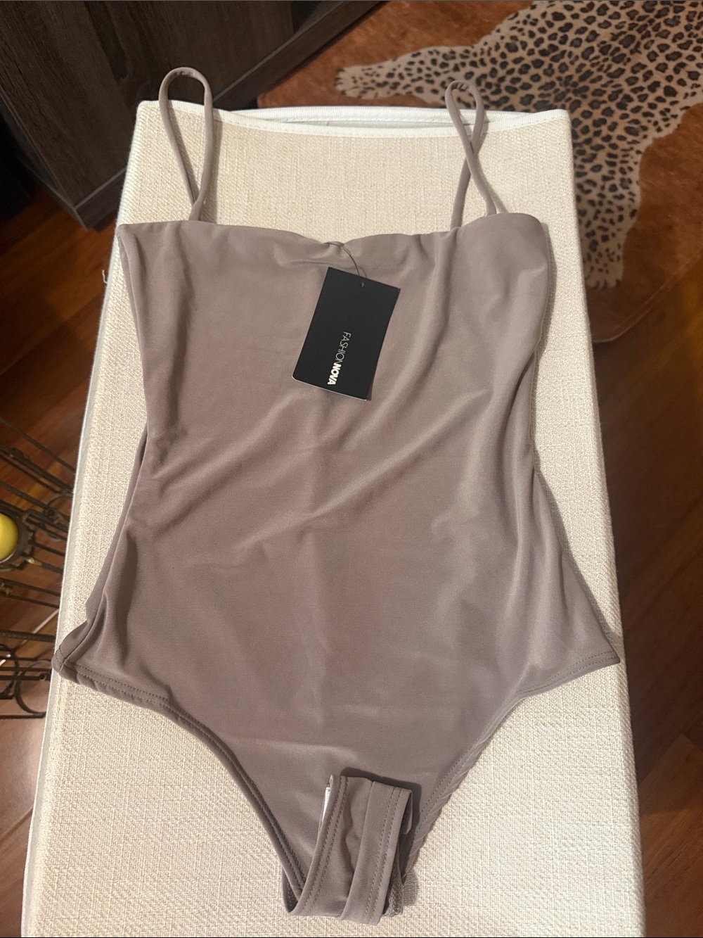 Fashion Nova Taupe Brown Girls' One-Piece Bodysuit